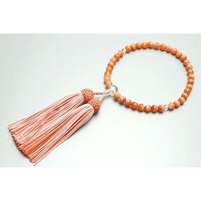 【京念珠】縞メノウ 7mm玉 水晶 正絹頭房【土屋念珠店/女性用/レディース/念珠/略式/3776】