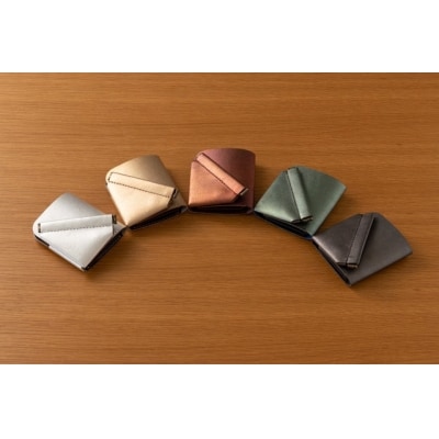 【takenaka kinsai】＼wallet(バックスラッシュ・ウォレット)本革銀箔ミニマル財布