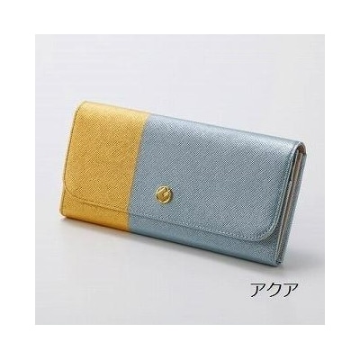【金箔押　山村】DAYBREAK 長財布 (アクア)