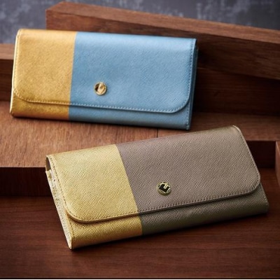 【金箔押　山村】DAYBREAK 長財布 (ボルドー)