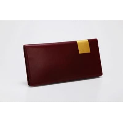 【金箔押　山村】Byobu 長財布(緋色)