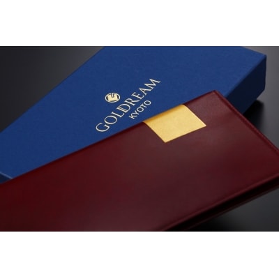 【金箔押　山村】Byobu 長財布(緋色)