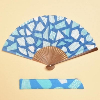 【みのや扇舗】/fan/fun扇子(小サイズ:青色)