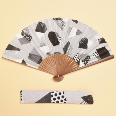 【みのや扇舗】/fan/fun扇子(大サイズ:うす墨)