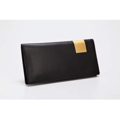 【金箔押　山村】Byobu 長財布(墨色)