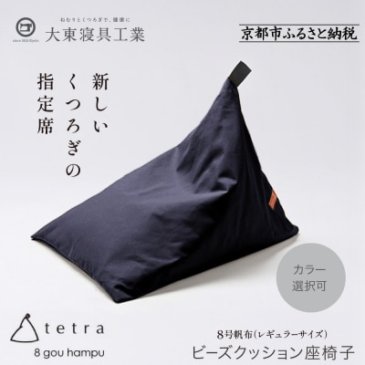 大東寝具 tetra 8号帆布 レギュラーサイズ ビーズクッション (青紫)|京都 寝具 人気