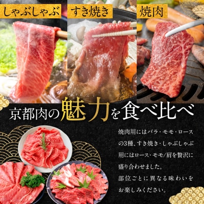 【銀閣寺大西】京都肉焼肉盛り合わせ&すき焼き・しゃぶしゃぶ用セット(各600g)