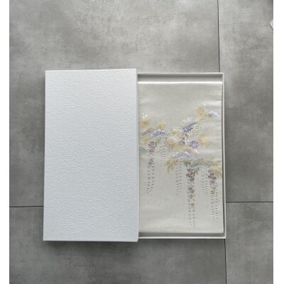 【光映工芸】京都発!伝統工芸品　袋帯(雪輪松藤 白地 引箔) ≪着物・訪問着の格式を上げる帯≫