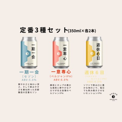 <3か月定期便>【京都醸造】京都発のクラフトビール!3種飲み比べ6本セット