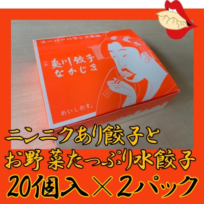 【夷川餃子なかじま】京都特産ぽーく「ニンニクあり餃子とお野菜たっぷり水餃子」のセット