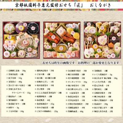 【京都祇園 岩元】冷蔵おせち三段重「匠」カニver. 約3～4人前|本格 料亭おせち 毎年完売必至 