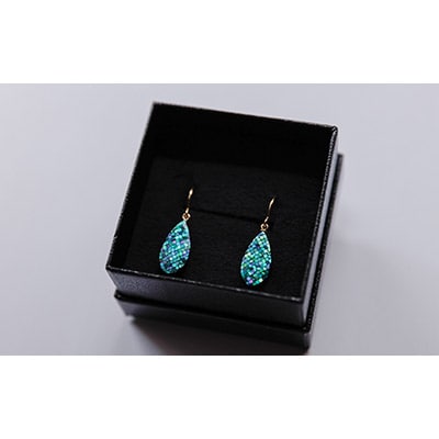 【伝統工芸を応援!】【嵯峩螺鈿・野村】螺鈿ジュエリー(ピアス・しずく)