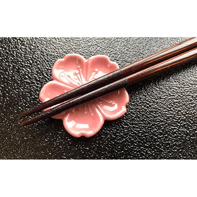 【藤田蝋色工芸】桜嵐坊お箸と箸置きセット(茶色)1膳