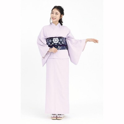 【たゆたふ】30秒で着られる色無地 袷　六花(ROCCA)(薄紫　Lサイズ)