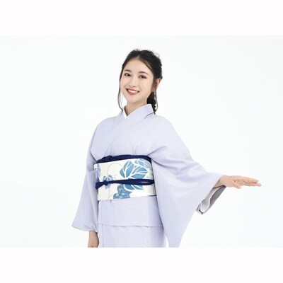 【たゆたふ】30秒で着られる色無地 袷　六花(ROCCA)(薄グレー　Mサイズ)