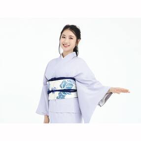 【たゆたふ】30秒で着られる色無地 袷　六花(ROCCA)(薄グレー　Lサイズ)