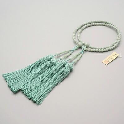 【神戸珠数店】〈京念珠〉 本翡翠 女性用本式数珠【数珠袋付き】|京都 念珠 仏具