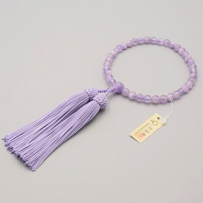 【神戸珠数店】〈京念珠〉 紫雲石 女性用数珠【数珠袋付き】|京都 念珠 仏具