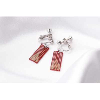 【中嶋象嵌】長四角　イヤリング〈ライン〉