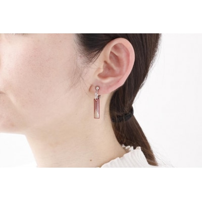 【中嶋象嵌】長四角　イヤリング〈ライン〉