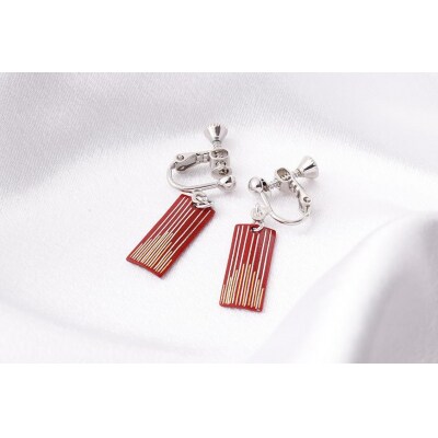 【中嶋象嵌】長四角　ピアス〈ライン〉