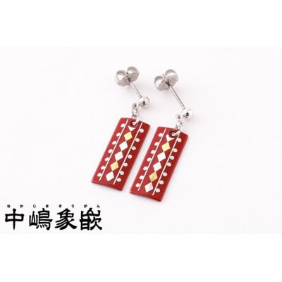 【中嶋象嵌】長四角　イヤリング〈ダイヤ〉