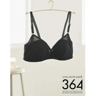 【ウンナナクール】364 シンプル+レース+コットン(LLサイズ)ブラック 3枚セット