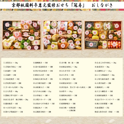 【京都祇園 岩元】冷蔵おせち三段重「冠寿」約3～4人前|京おせち 本格料亭おせち 人気おせち