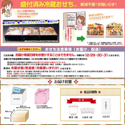 【京料理 道楽】国産 弐段生おせち「うけもち」(約3～5人前)
