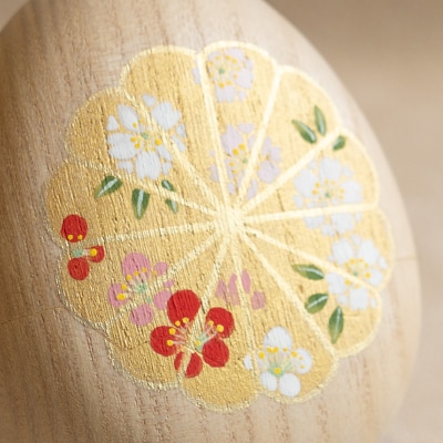 【箱藤商店】桐製たまご箱(菊文様)〈京都日本画絵師絵付け〉