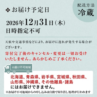 【京都 貴船 右源太】おせち料理二段重(冷蔵)約4～5人前 老舗料亭 おせち 人気