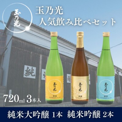 【玉乃光酒造】定番3種飲み比べセット |京都 人気詰合せ 日本酒