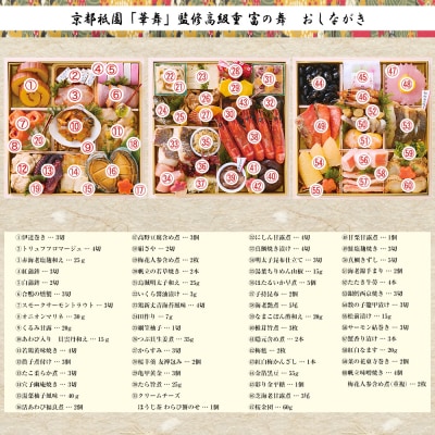【京都祇園 華舞】三段冷蔵おせち「富の舞」(約4～5人前)|京おせち 本格料亭おせち 人気おせち