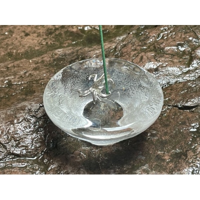 【清課堂】ガラスの池 香立てセット(沢蟹)