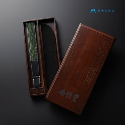 藤巻百貨店別注創業300年白竹堂×伝統工芸士重野泰正 鹿革(ディアスキン)京鹿の子絞り扇子 グリーン