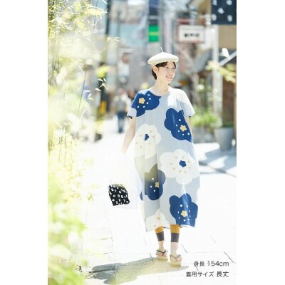 SOU・SOU 高島縮20/20長方形衣/ほほえみ白花色 女F長丈 |SOUSOU ワンピース 人気