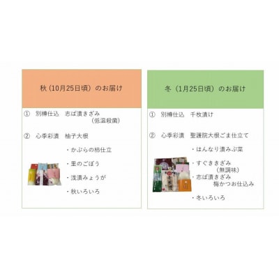 〈定期便 全4回〉【土井志ば漬本舗】季節の京漬物定期便 |京都 漬物 有名店 人気セット