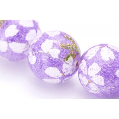 【京念珠×京ちりめん】藤雲石 数珠袋付き ラベンダー【土屋念珠店/女性用/レディース/数珠/略式】