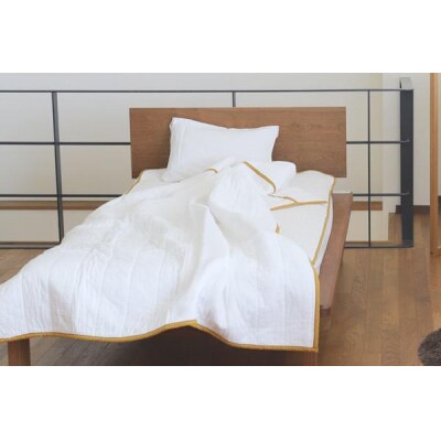 【大東寝具】京和晒綿紗　ガーゼケット　5重合わせ(マスタード)