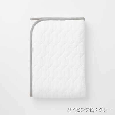 【大東寝具】京和晒綿紗　ガーゼ敷パッド(脱脂綿入り)4層(グレー・セミダブル)