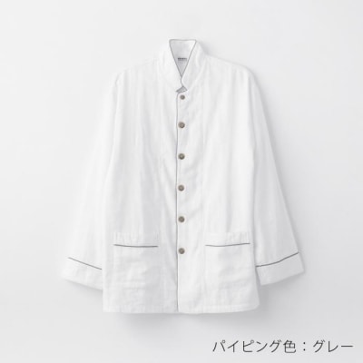 【大東寝具】京和晒綿紗 ガーゼパジャマ 2重合わせ 白　男女兼用サイズ(グレー　SS)