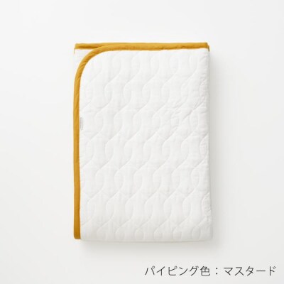 【大東寝具】京和晒綿紗　ガーゼ敷パッド(脱脂綿入り)4層(マスタード・セミダブル)