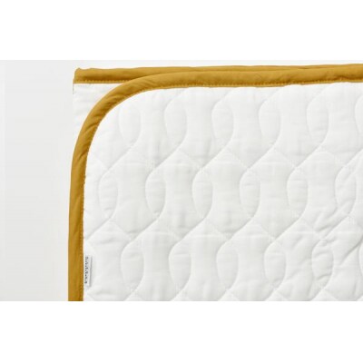 【大東寝具】京和晒綿紗　ガーゼ敷パッド(脱脂綿入り)4層(マスタード・セミダブル)