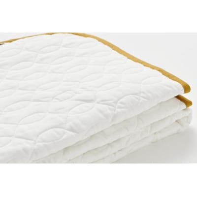 【大東寝具】京和晒綿紗　ガーゼ敷パッド(脱脂綿入り)4層(マスタード・セミダブル)