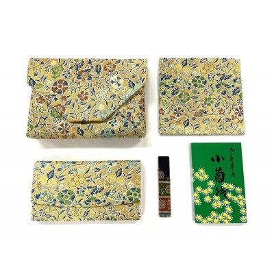 【龍村美術織物】早雲寺(金)茶道具5点セット(古帛紗など)