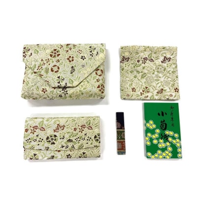 【龍村美術織物】早雲寺(銀)茶道具5点セット(古帛紗など)