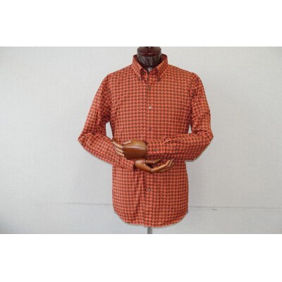 【鷲野染工場】メンズシャツ(千鳥格子)　Lサイズ