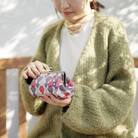 【亥之吉】手捺染たわら型コスメポーチがま口 [ひさごはいもも]