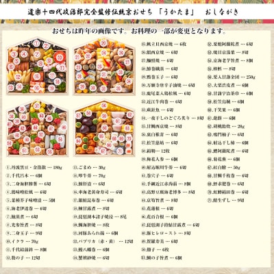 【京料理 道楽】国産 与段生おせち「うかたま」(約6～10人前)