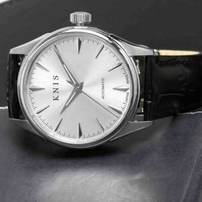 【KNIS KYOTO】サンレイダイアル 日本製 自動巻き 腕時計 革ベルト レザー＜ ホワイト＞
